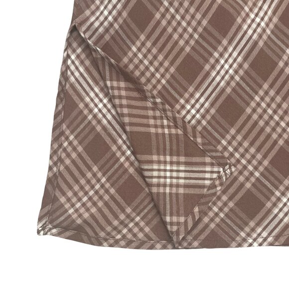 Aeropostale Y2K Brown Plaid Knee Length Skirt Women’s Sz Small Preppy Academia - Picture 11 of 14